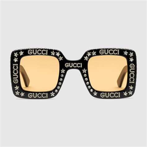 gucci black crystal sunglasses|gucci sunglasses unisex.